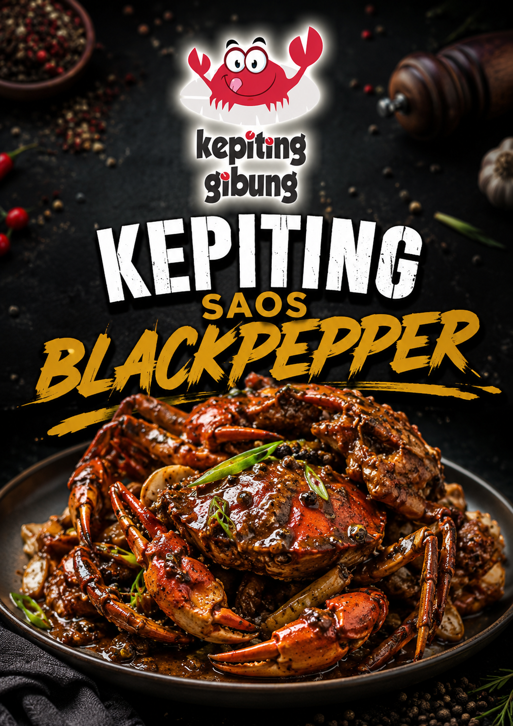 Kepiting Gibung Saos Black Pepper